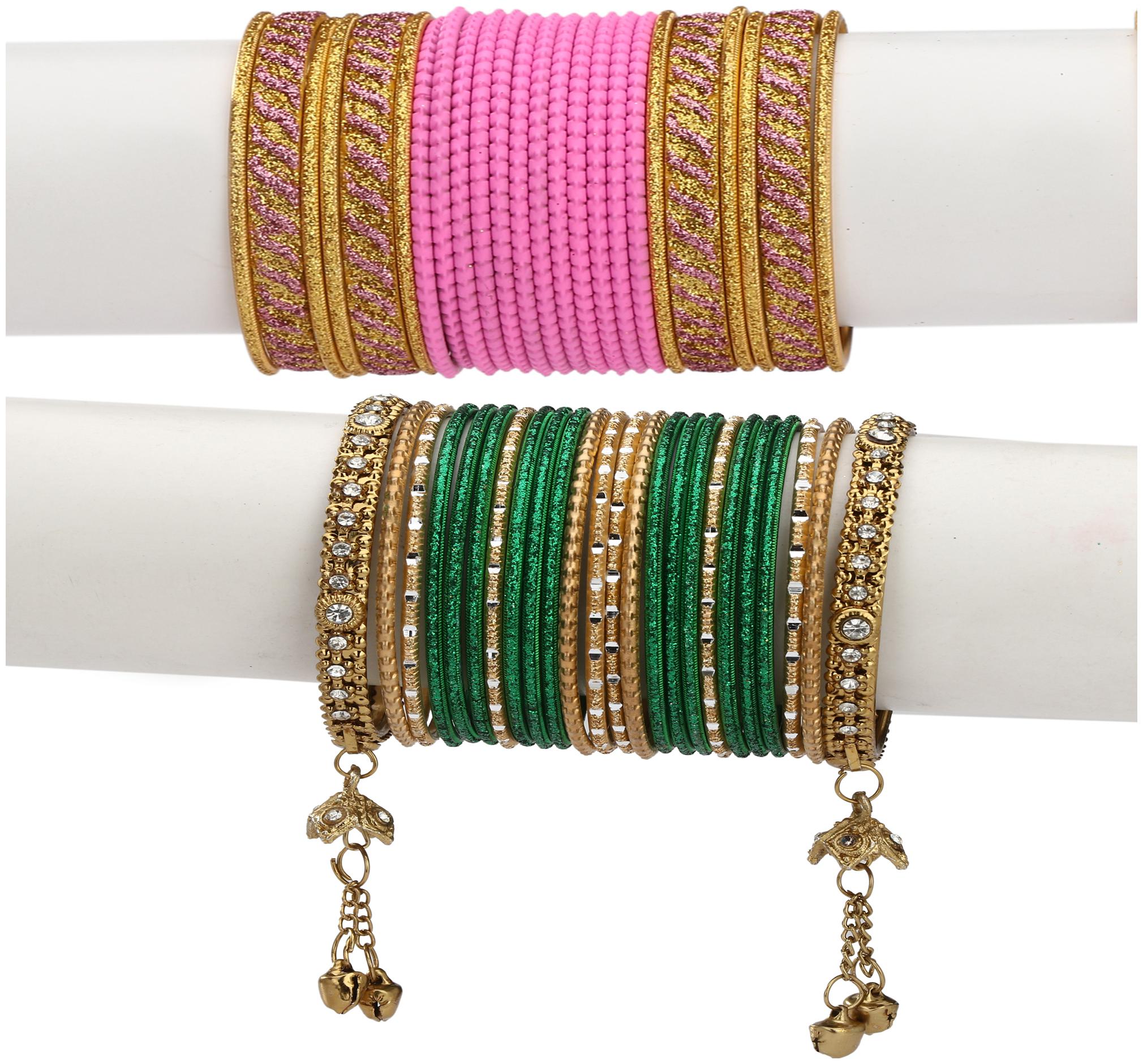 

Somil Colorful Combo Of 2 Metal Bangle Set For Party And Daily Use 24 Bangle Each Color