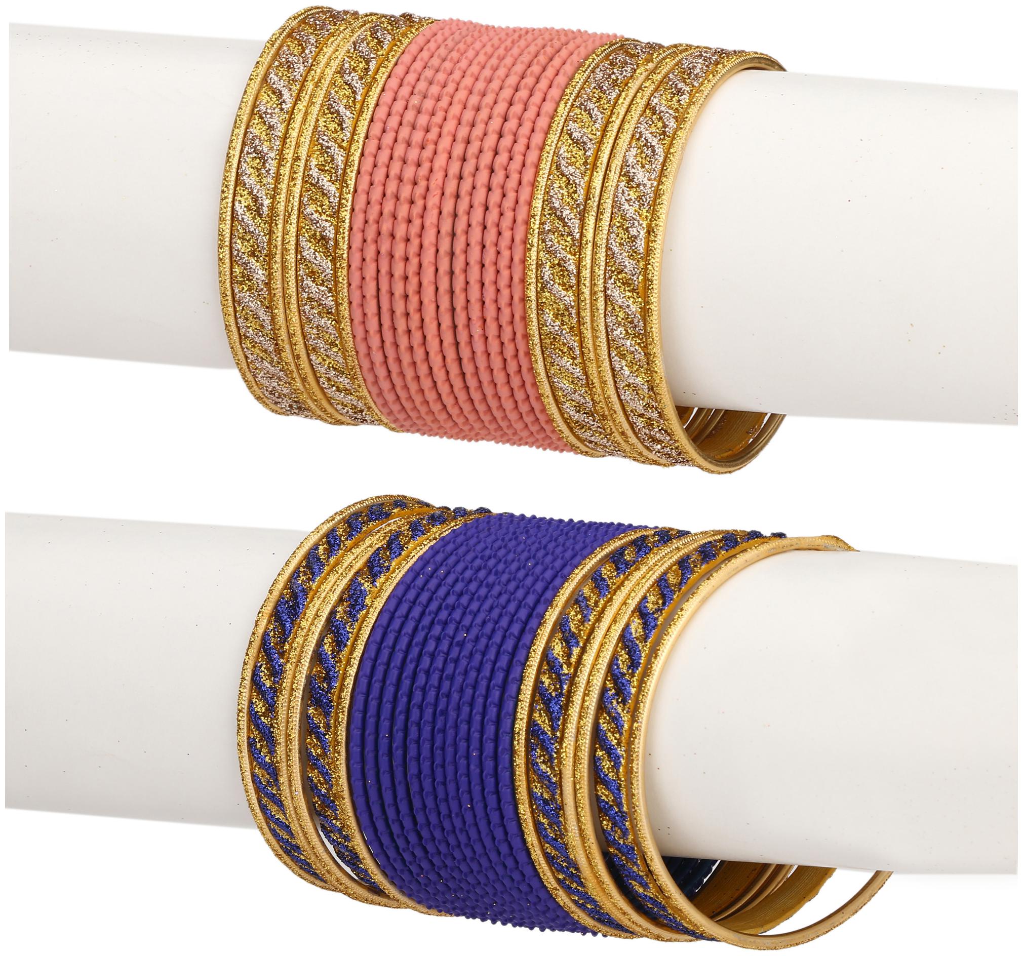 

Somil Colorful Combo Of 2 Metal Bangle Set For Party And Daily Use 24 Bangle Each Color