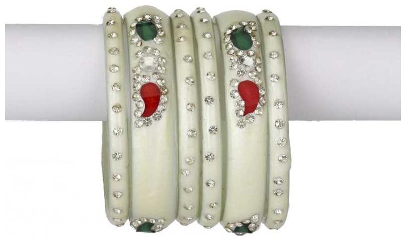 

Somil Designer Set Of 6 Bangle Kada For Party And Daily Use Glass Ornamented