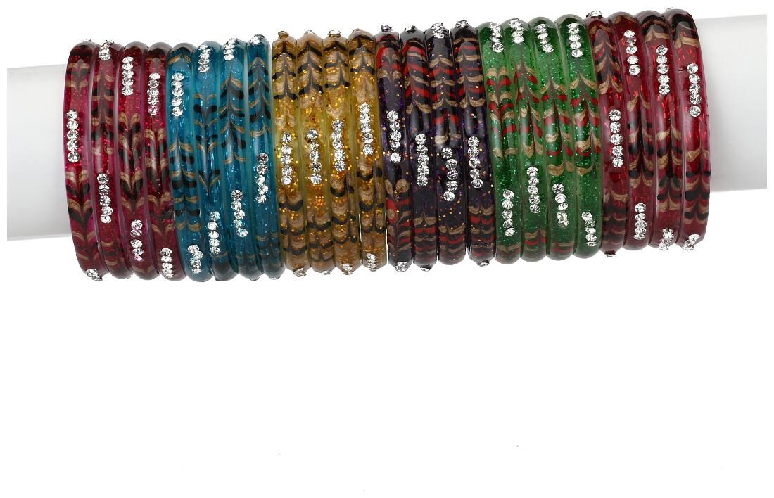 

Somil Designer Matching Color Fashionable Bangle Set Combo Hand Decorative Set Of 24