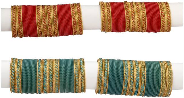 Somil Designer Two Color Metal Bangle Set