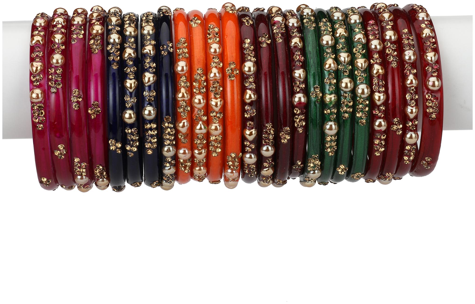 

Somil Designer Matching Color Fashionable Bangle Set Combo Hand Decorative (Set Of 24) -SM 2 6