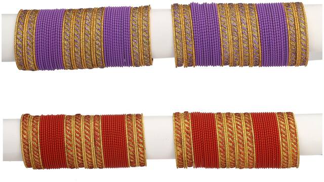 Somil Designer Two Color Metal Bangle Set