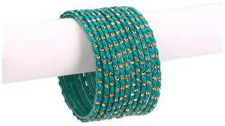 Somil Glass 12 Bangle Set Full decorative With Colorful Beads With Safety Box-DV_2.8