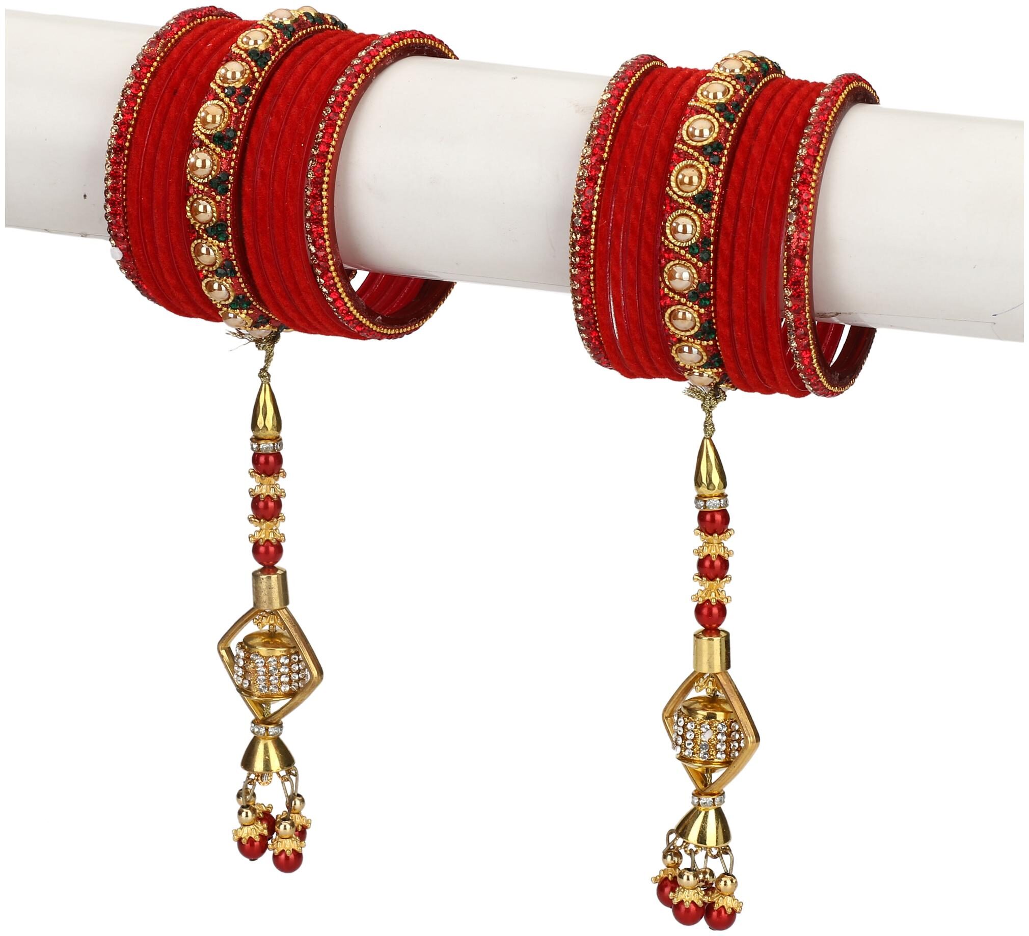

Somil Traditional Party Bangle Set With Latkan Party Bridal Collaction NE29