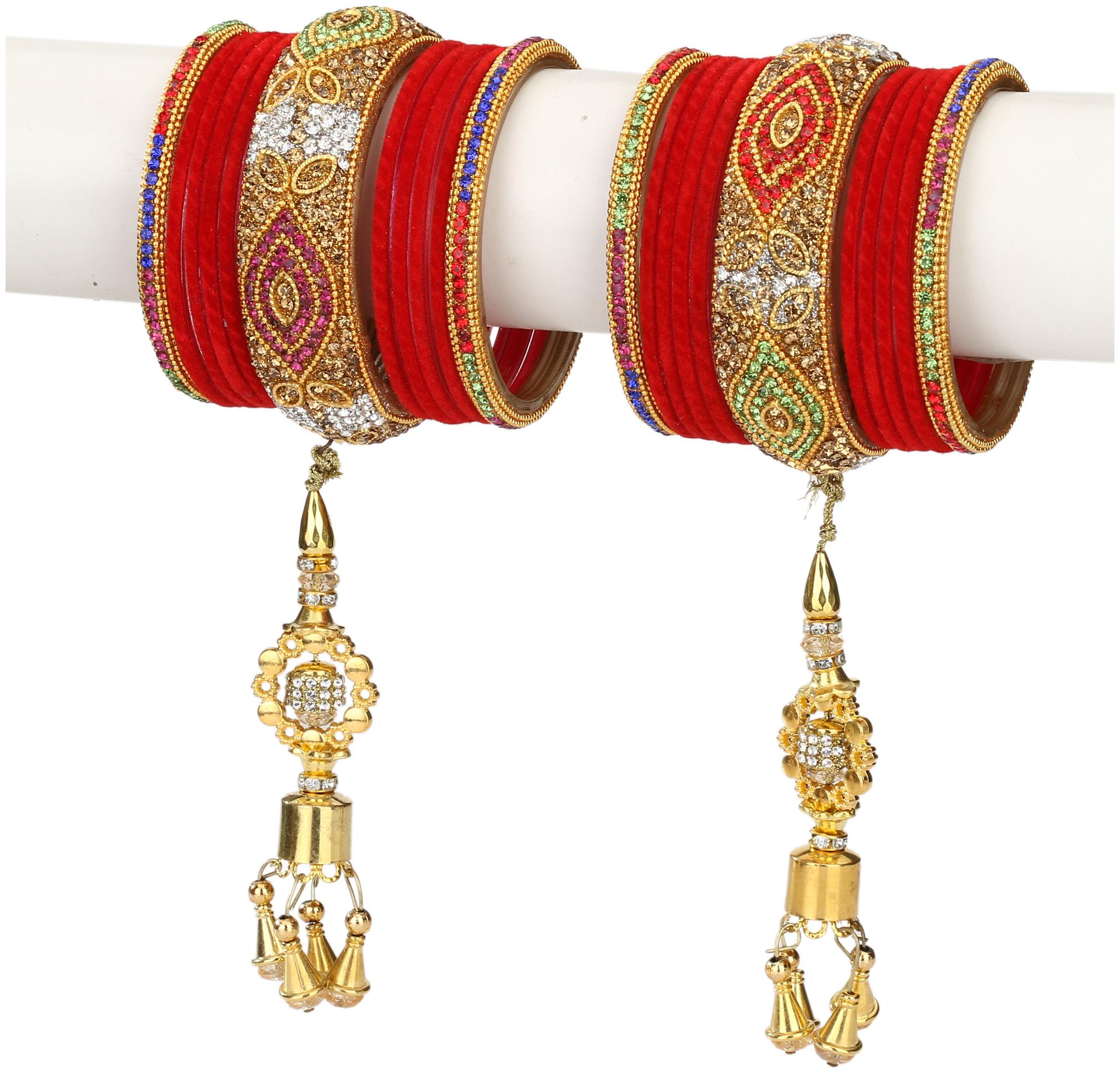

Somil Traditional Party Bangle Set With Latkan Party Bridal Collaction NE06
