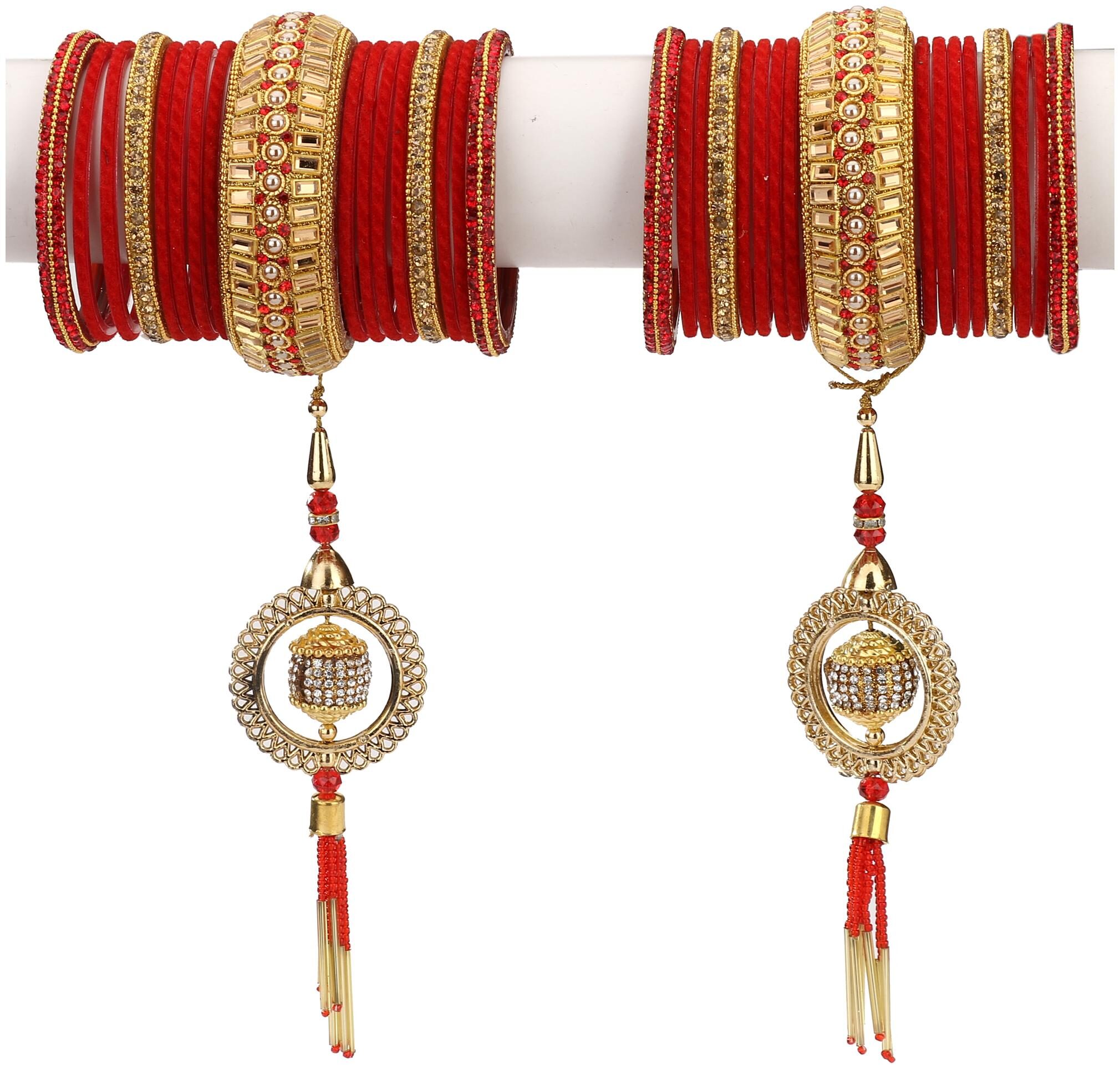 

Somil Traditional Party Bangle Set With Latkan Party Bridal Collaction NE63
