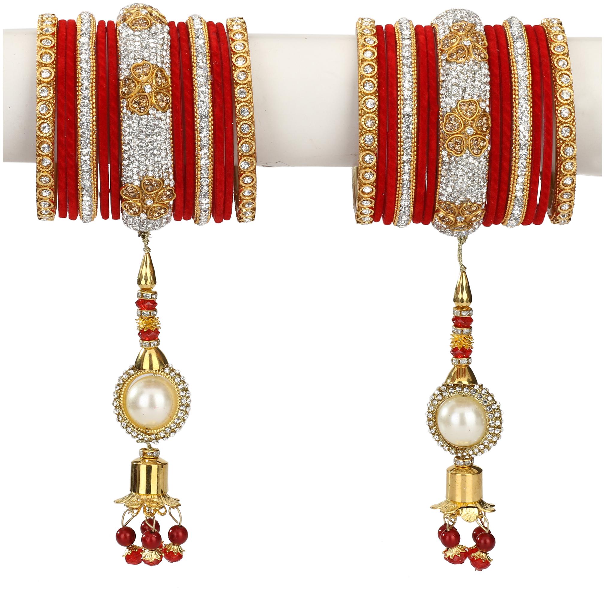 

Somil Traditional Party Bangle Set With Latkan Party Bridal Collaction NE16