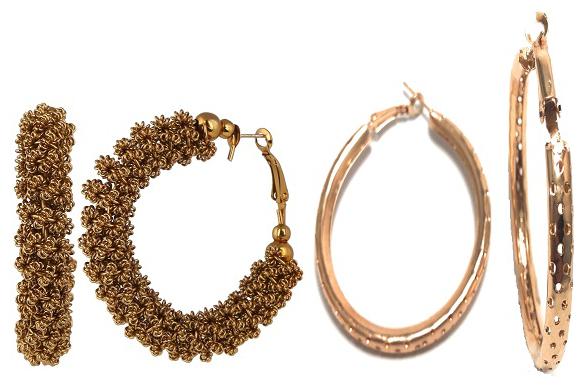 

SparkEve Combo Pack of Gold Chandbaali and Gold Glitter Hoop For Women and Girls