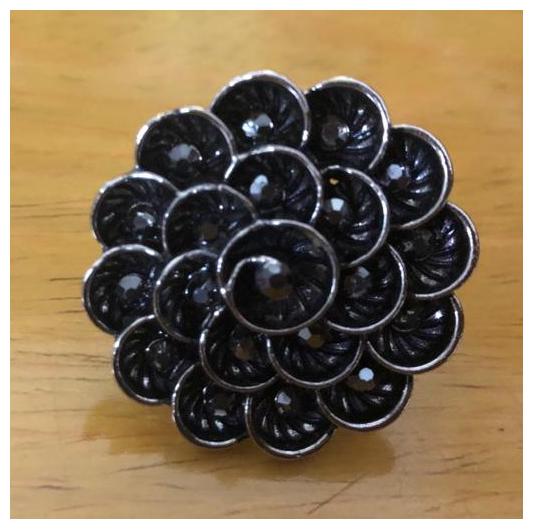 

Sparkeve Oxidized Siver With Black Zircons Round Ring