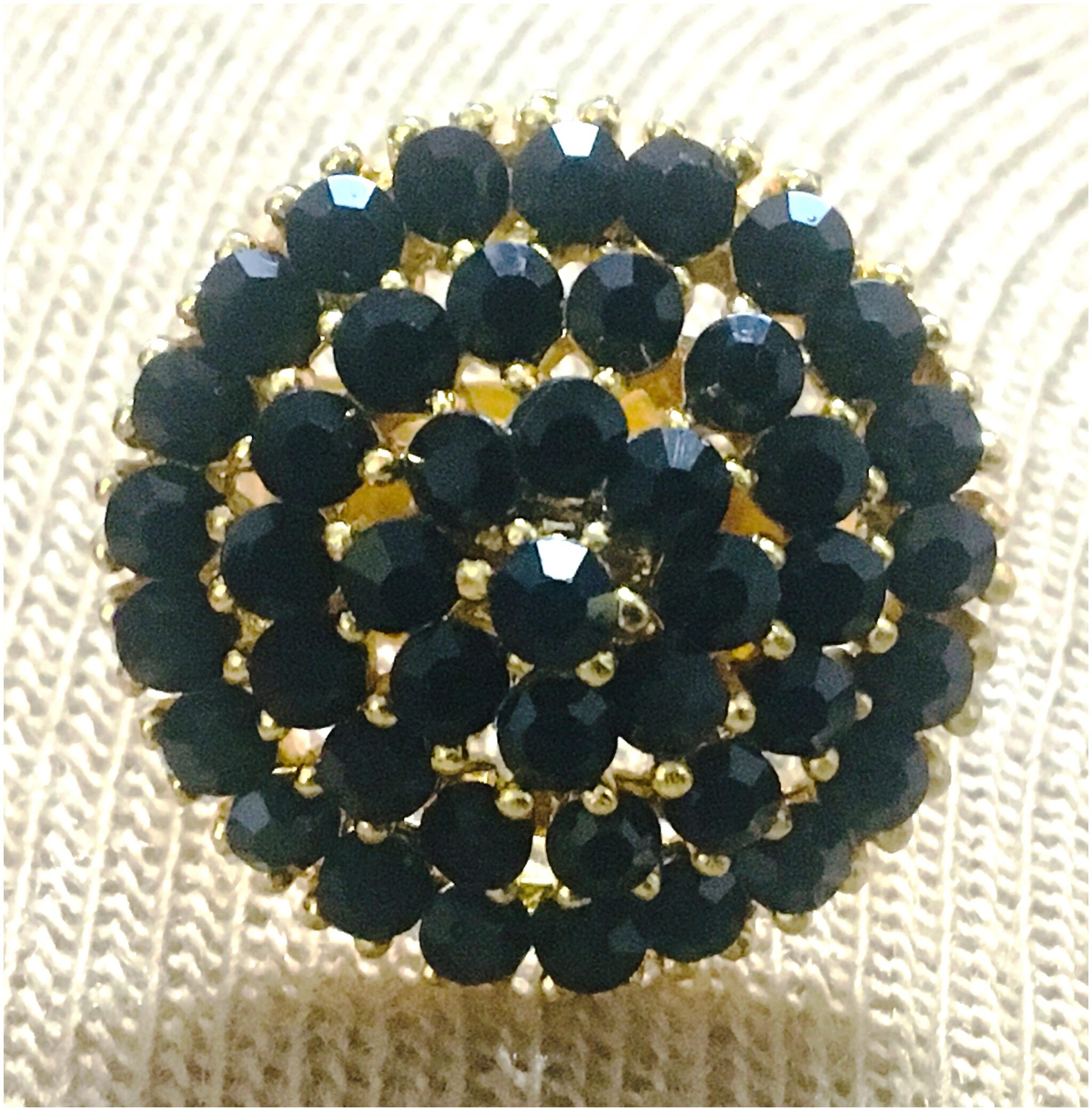 

SparkEve Oxidized Gold black Crystal stones Round Ring