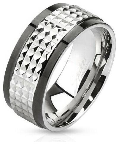 

Spiked Center Two Toned Spinner Men s 9mm Band Ring Stainless Steel