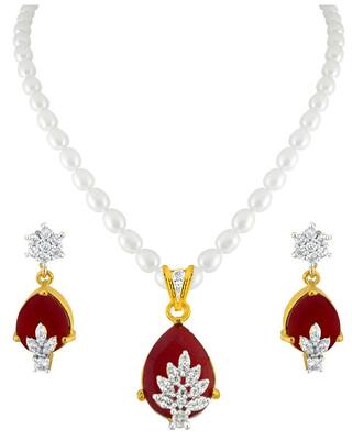Sri Jagdamba Pearls Designer Drop Pendant Set