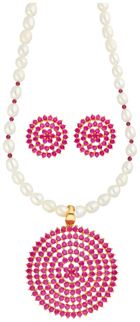 

sri jagdamba pearls Pendants Set For Women