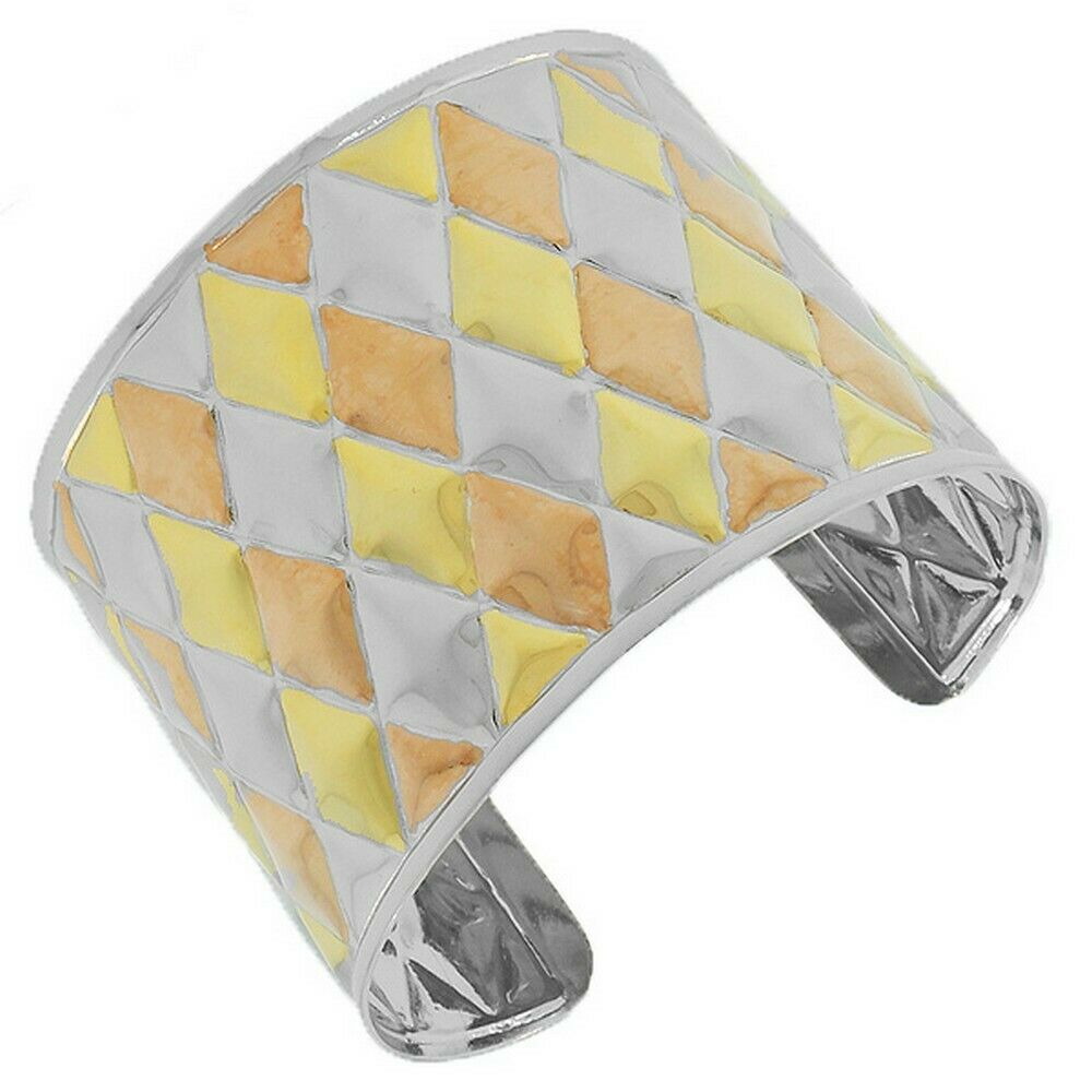 

Stainless Steel Silver Yellow Rose Gold Retro Open End Cuff Bracelet