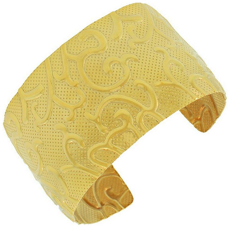 

Stainless Steel Yellow Gold Open End Womens Cuff Bangle Bracelet