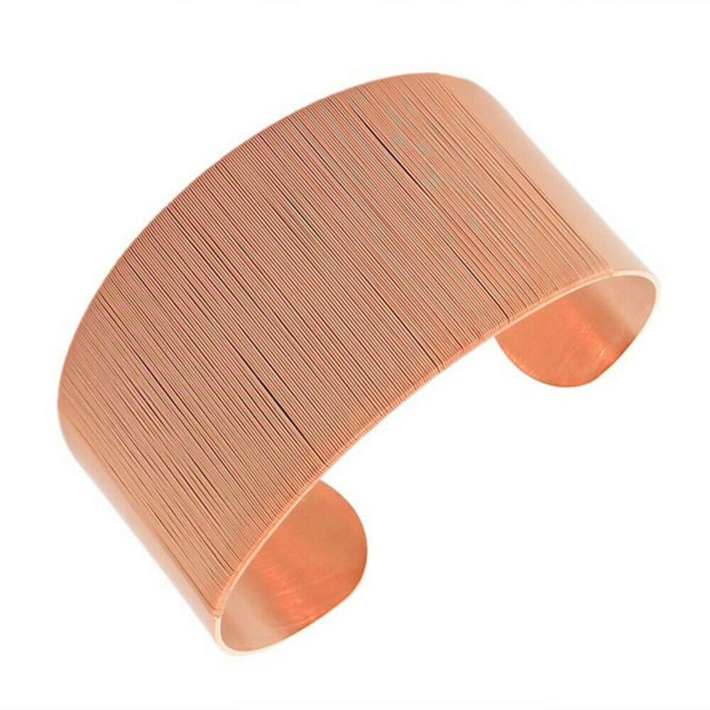 

Stainless Steel Rose Gold-Tone Classic Wrap Womens Bangle Bracelet with Open End
