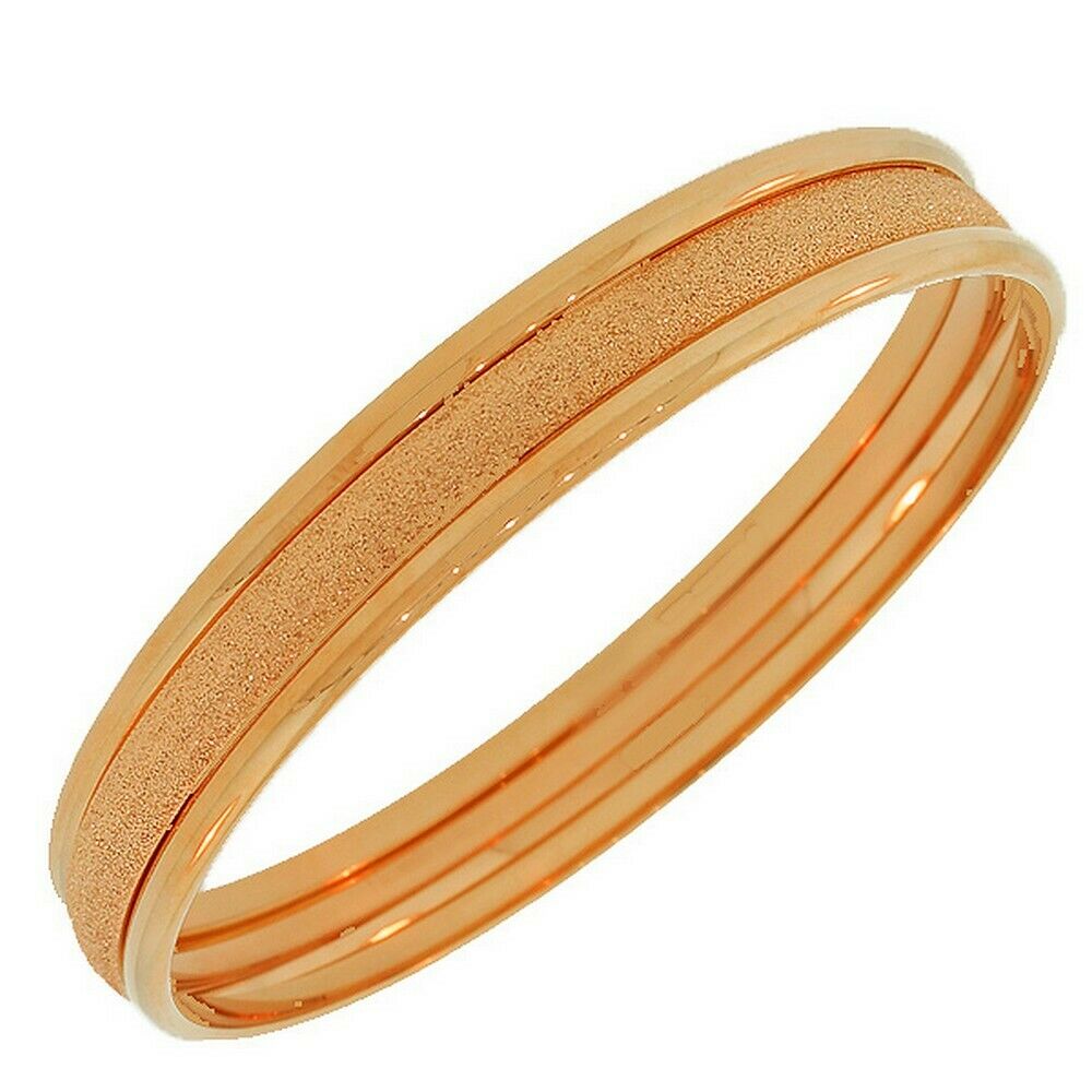 

Stainless Steel Rose Gold-Tone Three Stackable Womens Bangles Bracelets Set