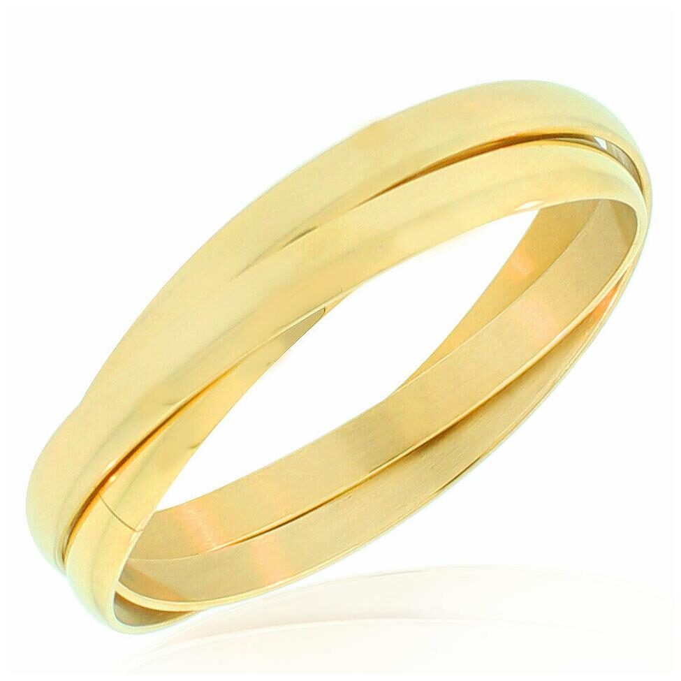 

Stainless Steel Yellow Gold-Tone Wide Interlocked Triple Bracelets Set 8 5