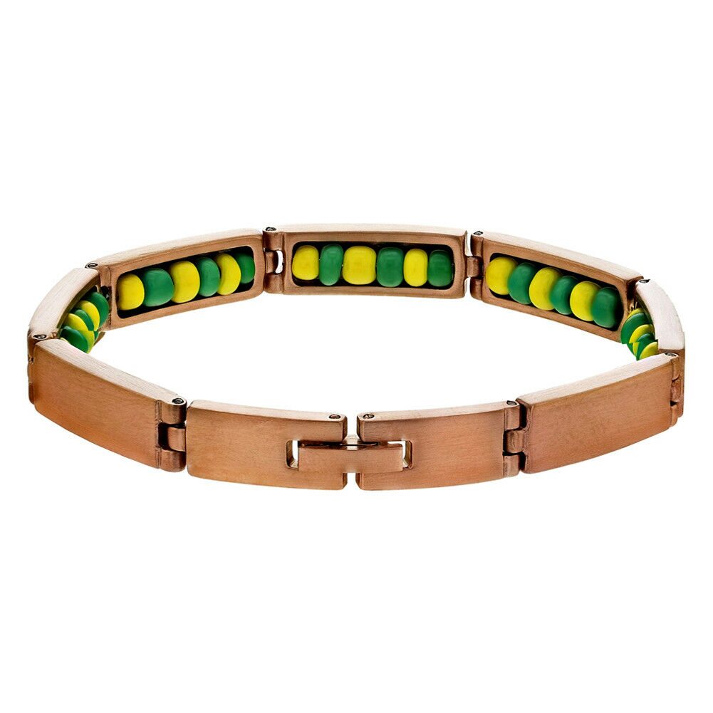 

Stainless Steel Rose Matte Tone Santeria Inside Idle Orula Bracelet Babalawo 8