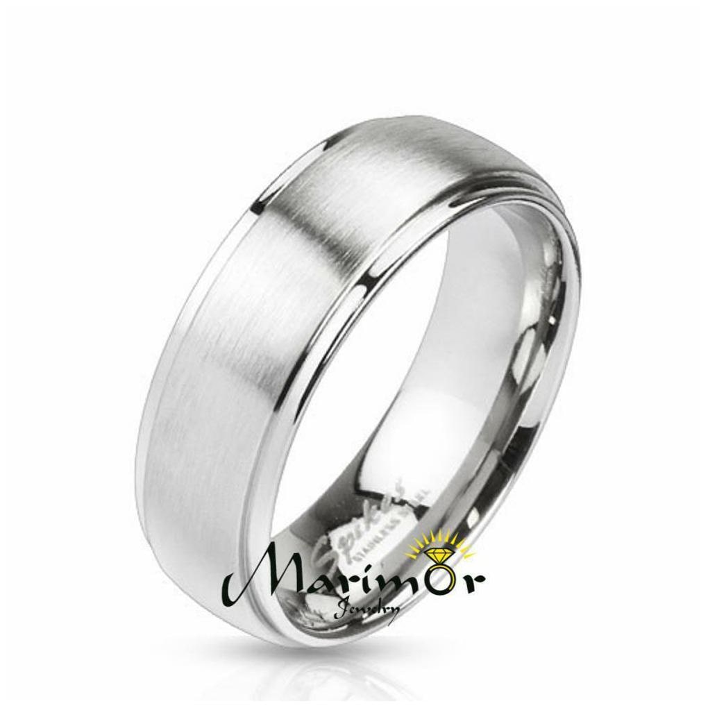 

Stainless Steel 316L Brushed Metal Center Wedding Band Ring 6mm-8mm Wide Sz 5-14