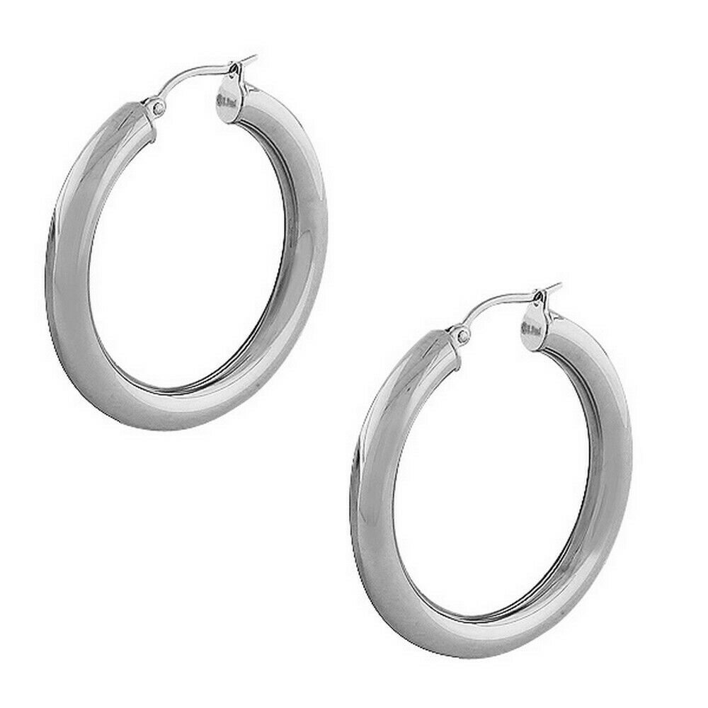 

Stainless Steel Silver Tone Womens Hoop Earrings