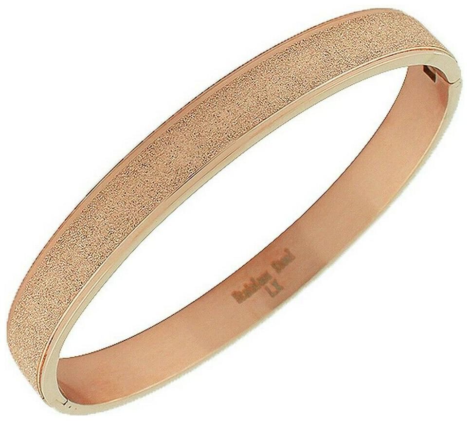 

Stainless Steel Rose Gold-Tone Glitter Bangle Bracelet