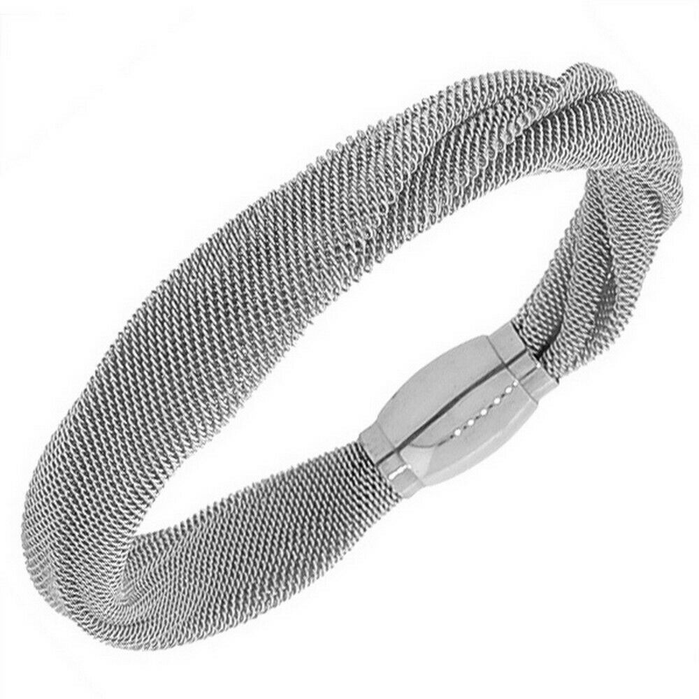 

Stainless Steel Silver-Tone Mesh Womens Fashion Bangle Bracelet