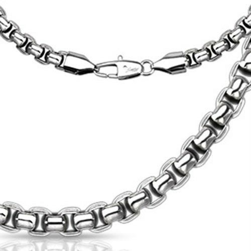 

Stainless Steel Round Rectangle Chain Link Necklace Width 3mm 4mm 5mm