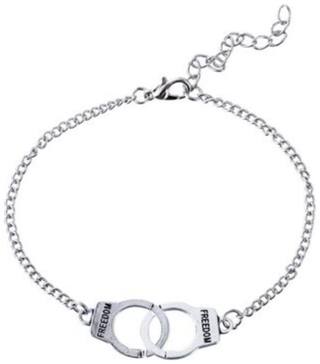Stainless Steel Sterling Silver Hand Cuffs Bracelet