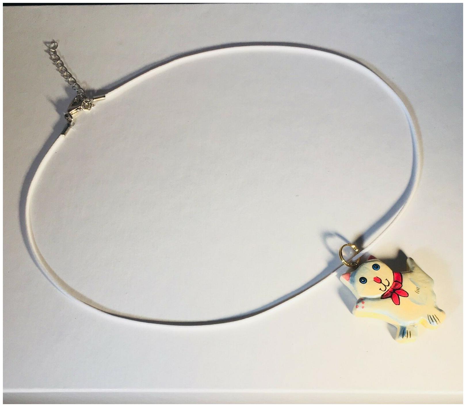 

STEFANO WHIMSIES CAT PENDANT NECKLACE 18-20 Handmade by Bali Artisans