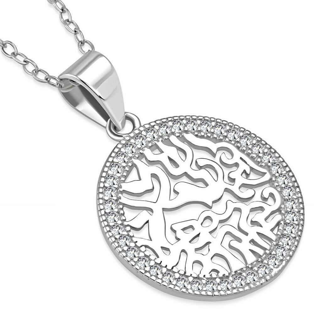 

Sterling Silver Gold-Tone White CZ Jewish Shema Sh ma Yisrael Pendant Necklace