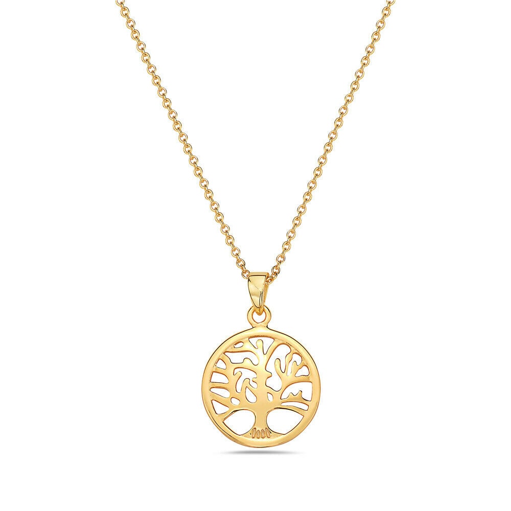 

Sterling Silver Yellow Gold Womens Tree of Life Pendant Necklace with Chain