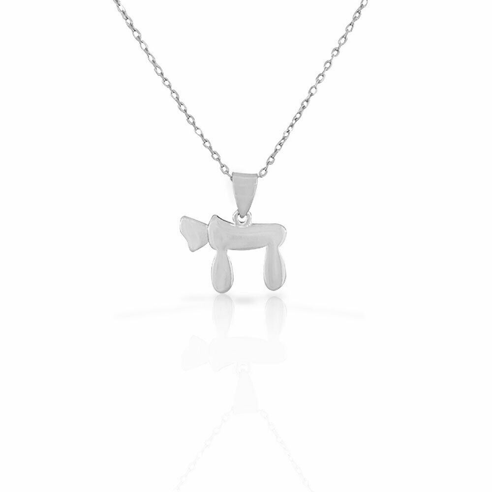 

Sterling Silver Gold-Tone Jewish Chai Living Charm Polished Pendant Necklace