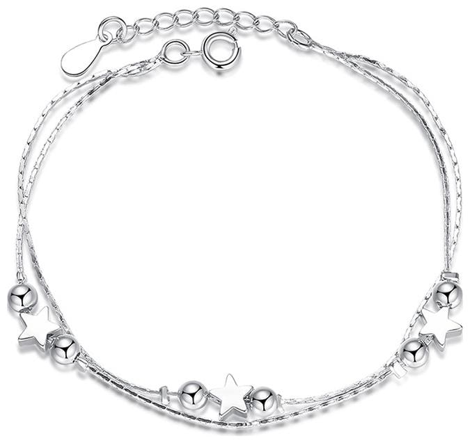 

Sterling Silver Style Statement Star Design Adjustable Bracelets for Girls Women