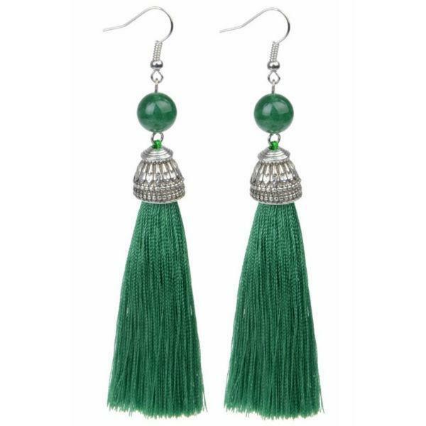 

Stone Tassel Earrings