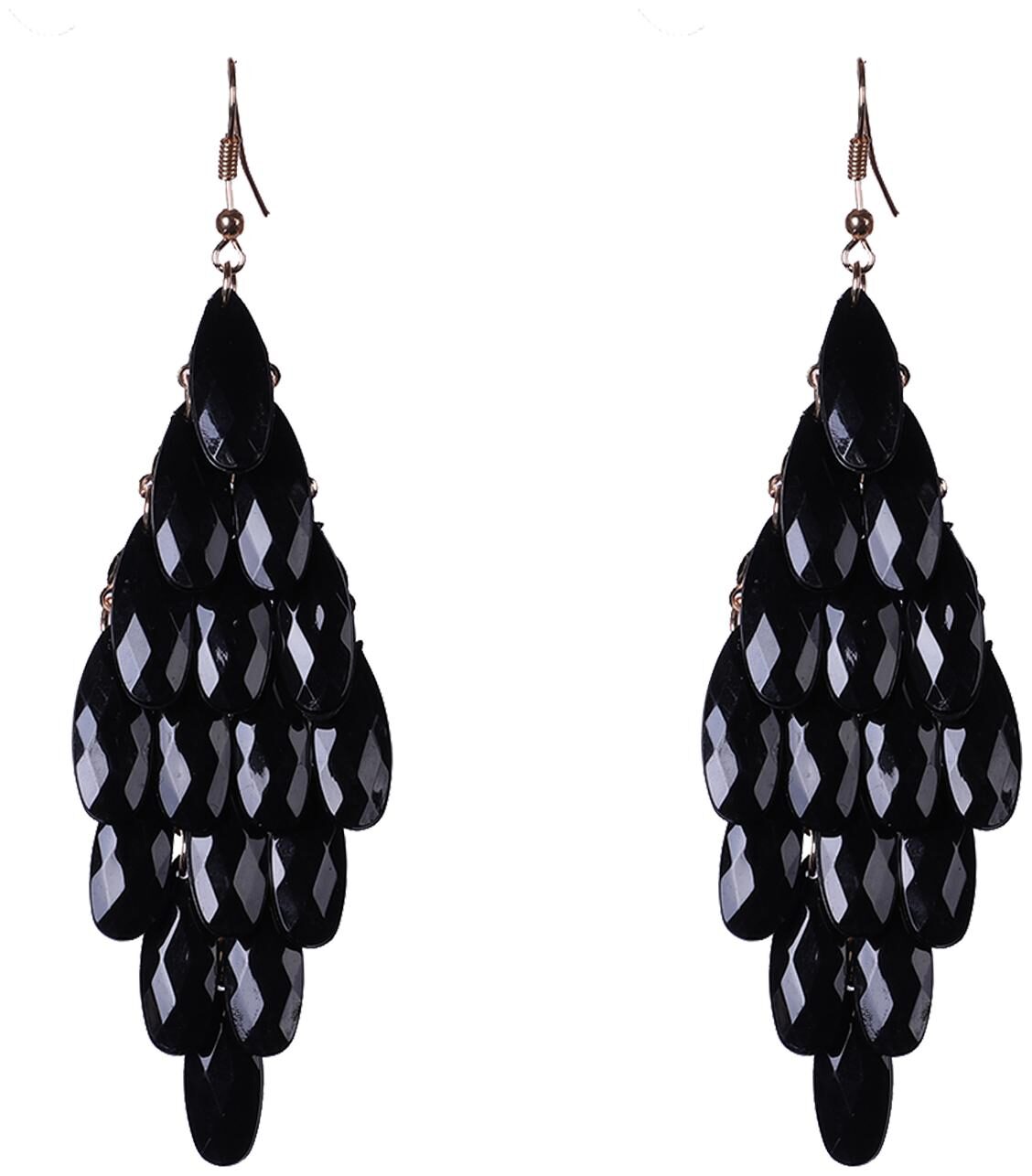 

Stylish Dew Drop Black Cluster Earrings For Girls