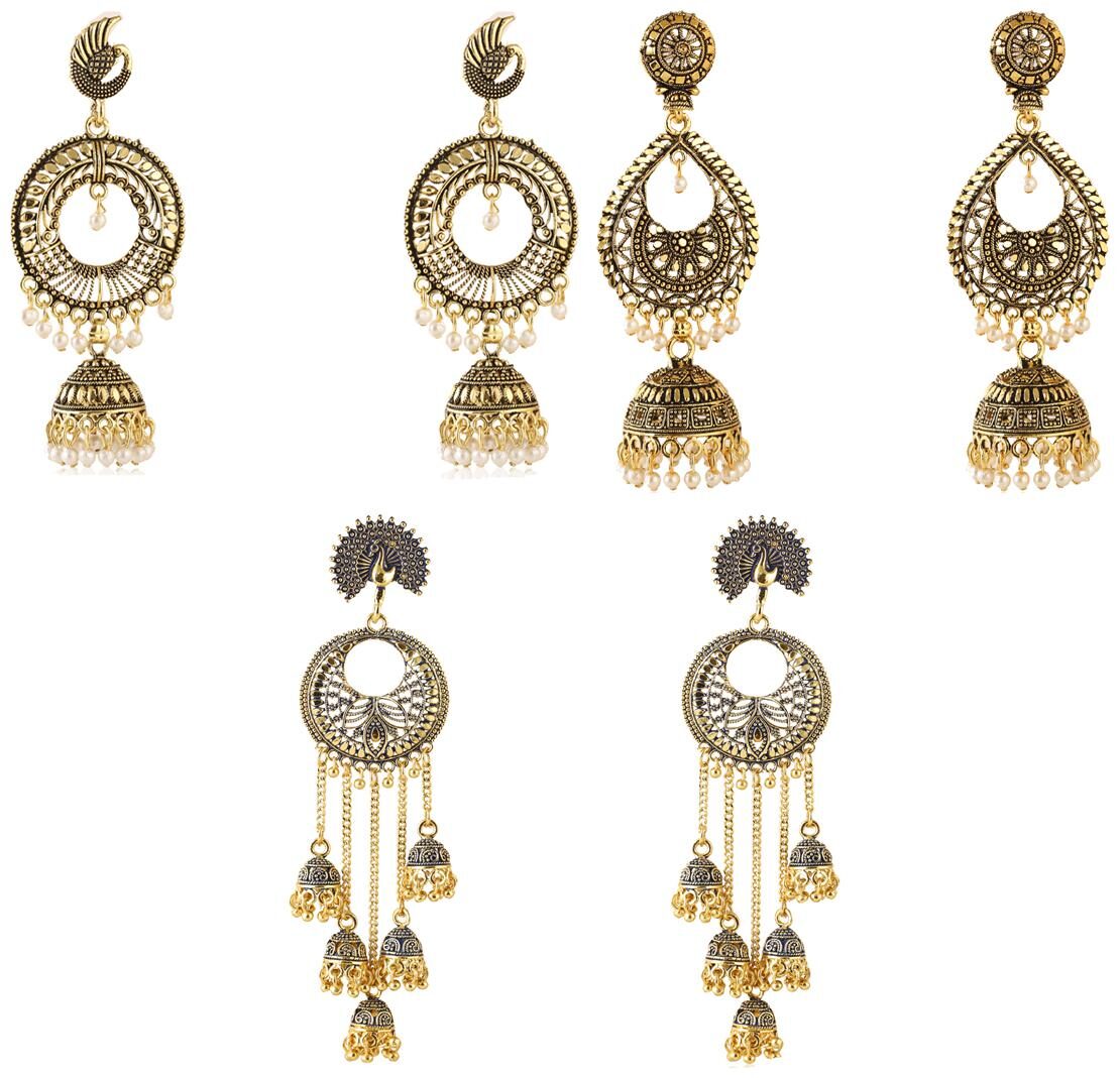 

Stylish Gold Plated designer earrings Three set for fashion lovers
