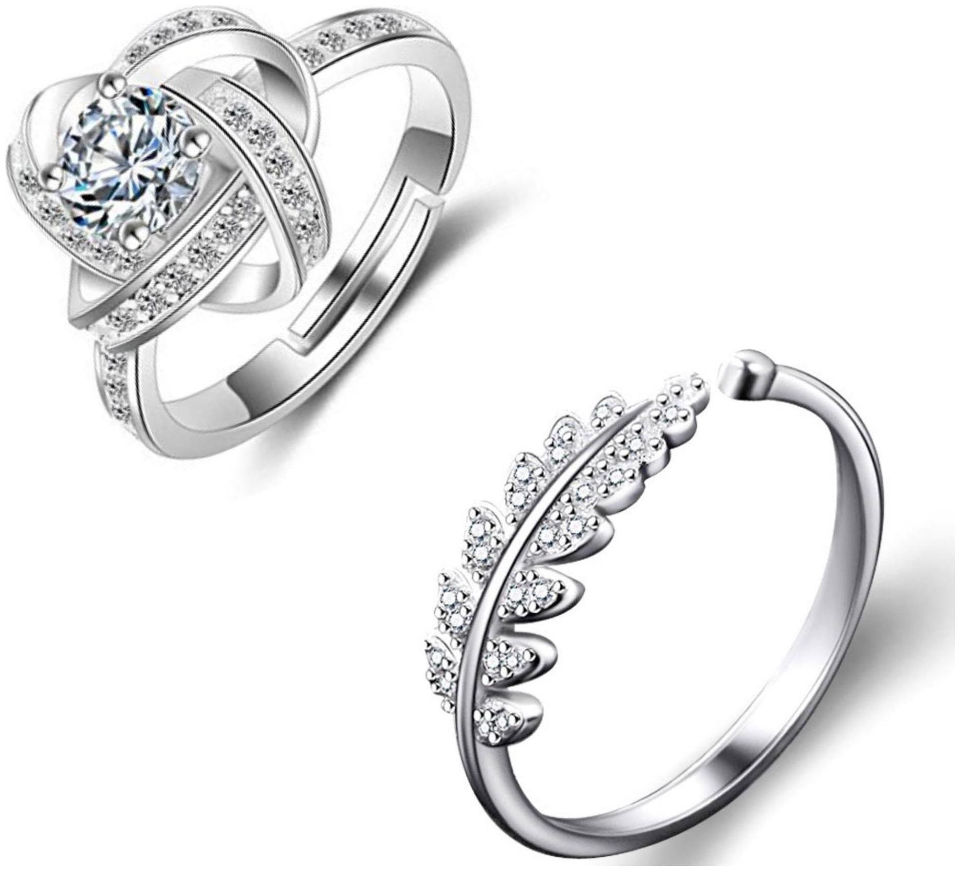 

Stylish Teens Beautiful Wedding Combos Zircon Rings For Women Girls