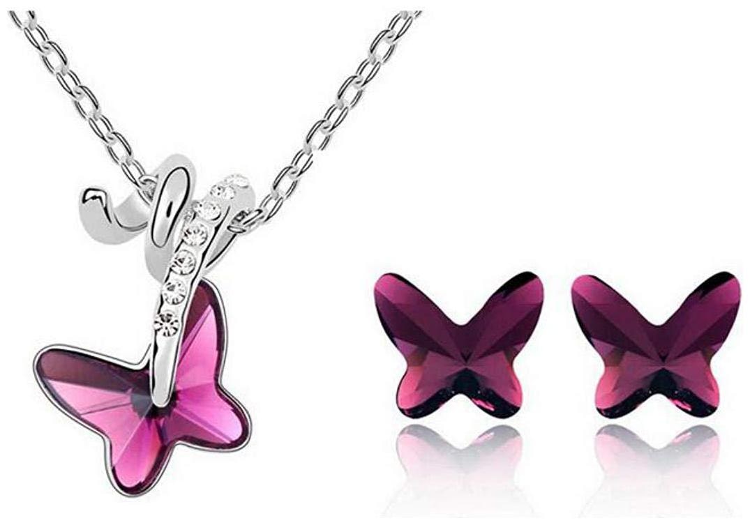 

STYLISH TEENS Women Stainless Steel Pendant Set with Earrings Silver