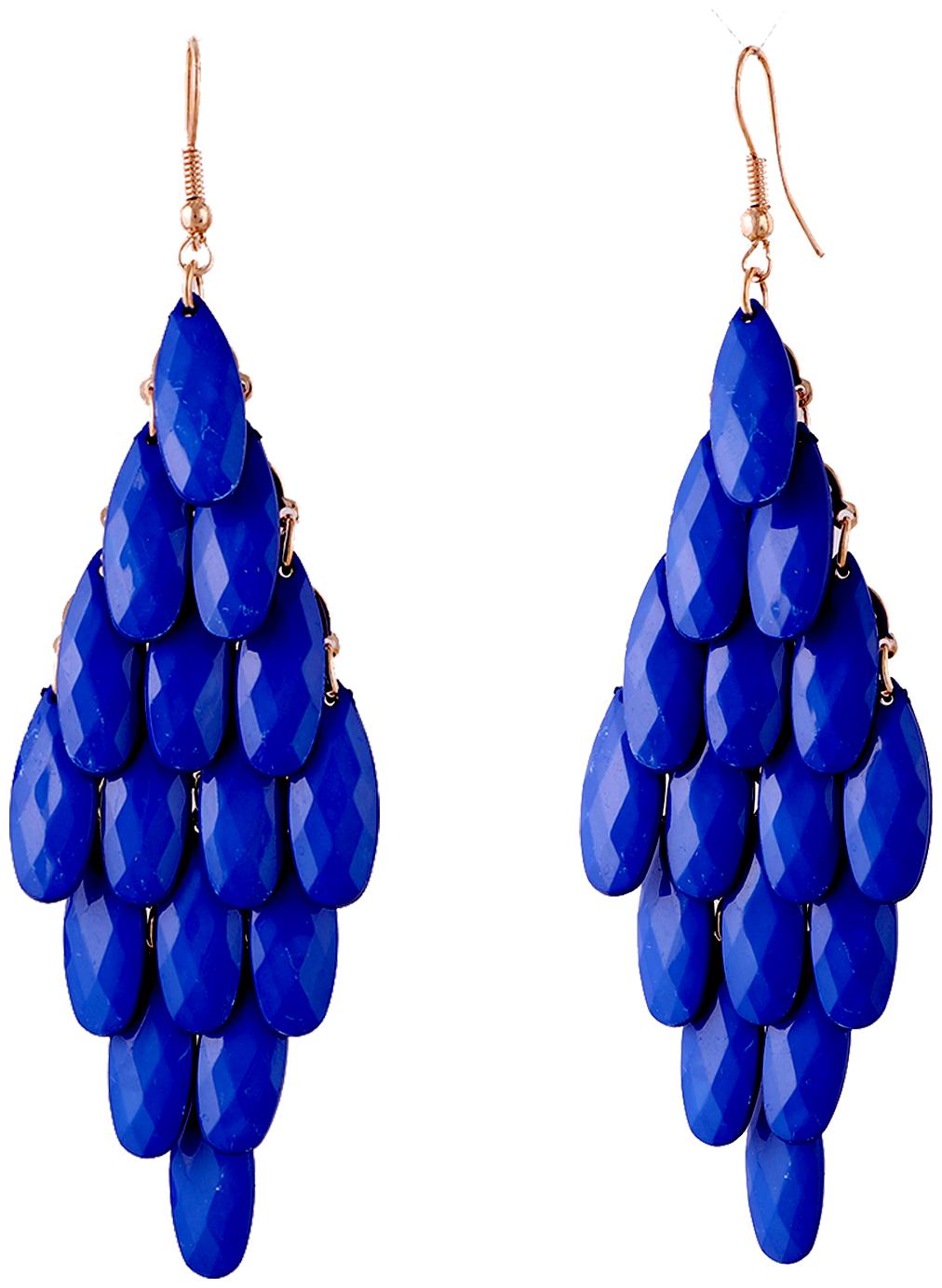 

Stylish Trending Deep Blue Leaf Cluster Earrings