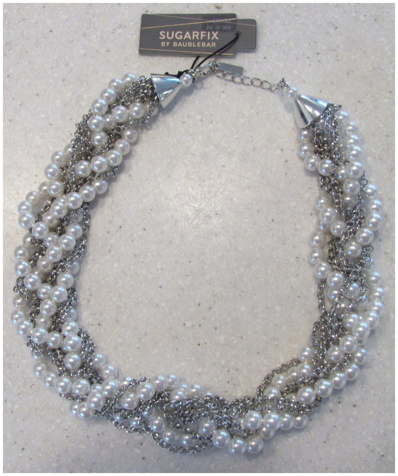 

Sugarfix By Baublebar Braided Faux Pearl and Chain Necklace