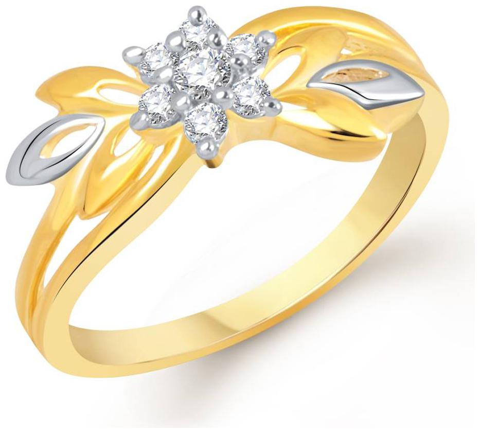 

Sukai Jewels Star Floral Gold Plated Alloy Brass Cubic Zirconia Finger Ring For Women Girls