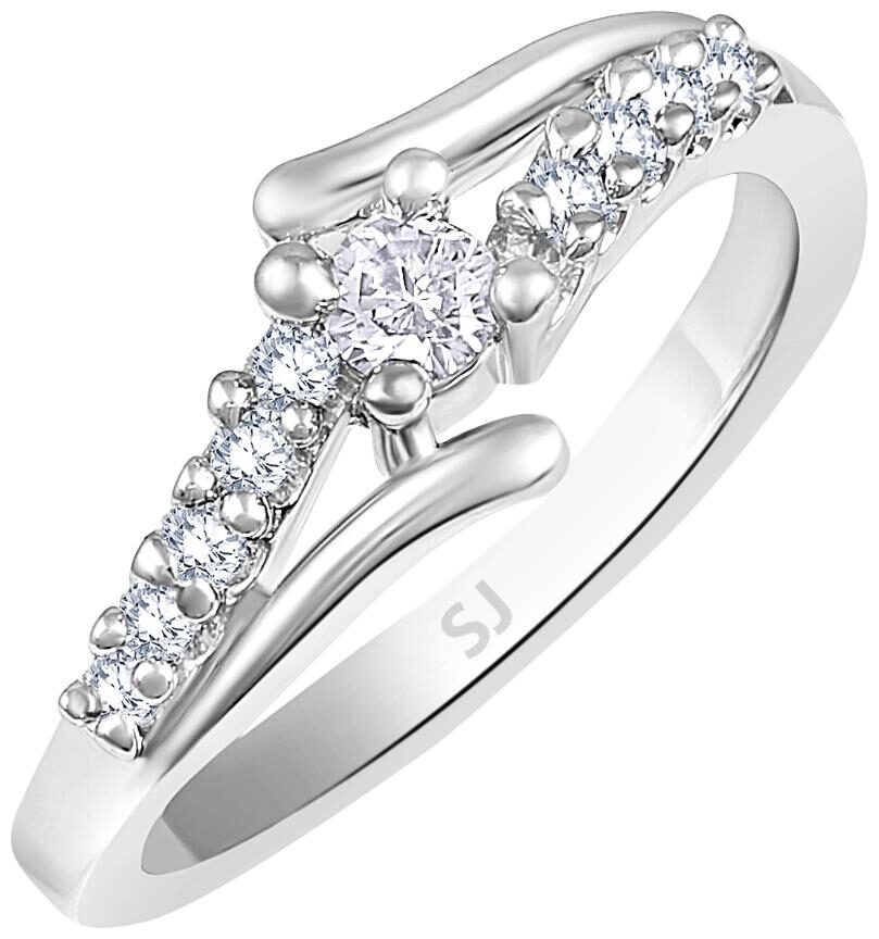 

Sukai Jewels Antique Solitaire Rhodium Plated Ring For Women and Girls