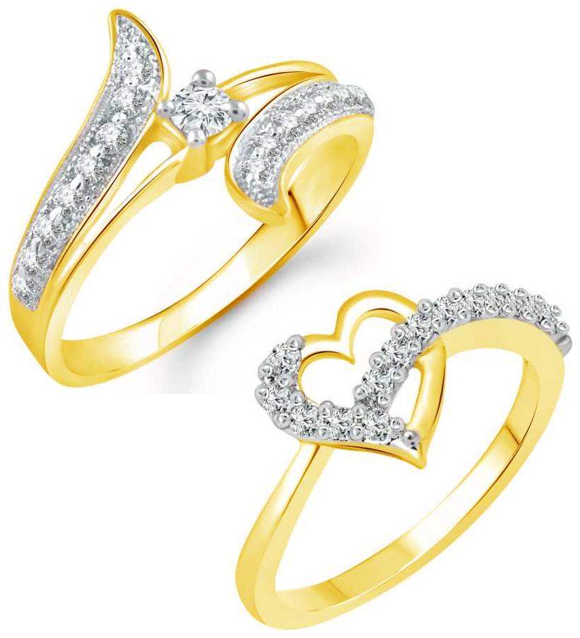 

Sukai Jewels Heart Solitaire Combo Ring for Women and Girls
