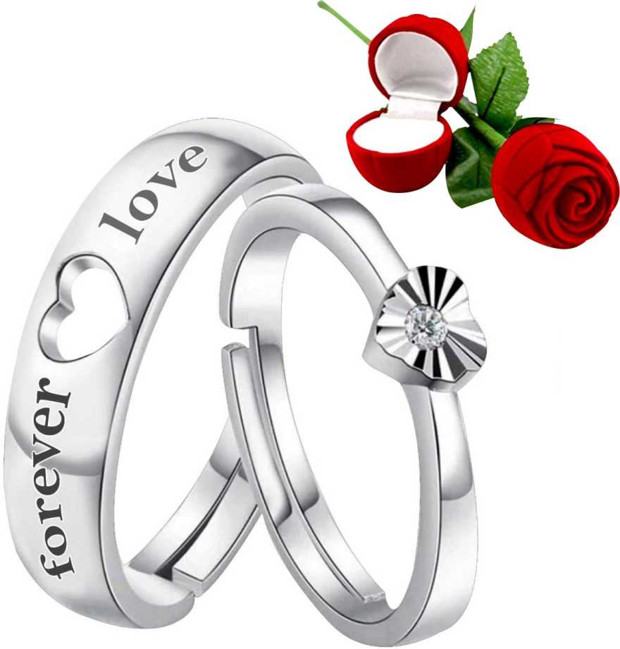 

Sukai Jewels Forever Love With Rose Adjustable Couple Ring For Women And Men