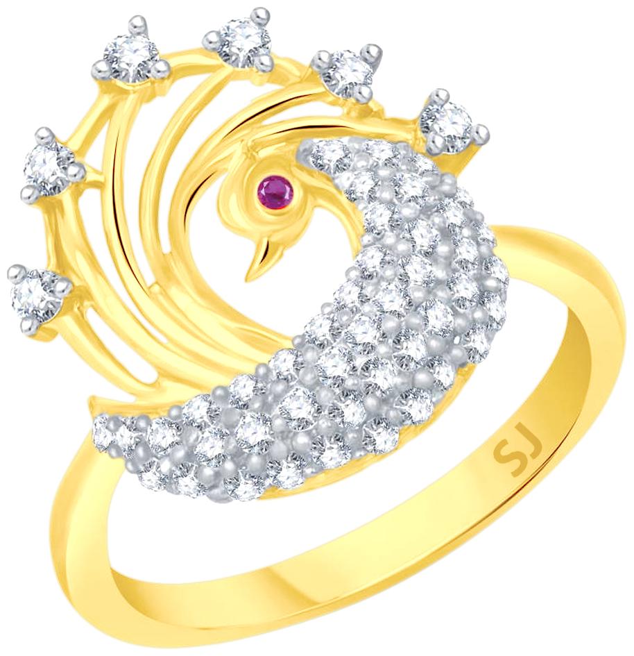 

Sukai Jewels Mayur Inspired Gold Plated Alloy Brass Cubic Zirconia Finger Ring for Women Girls