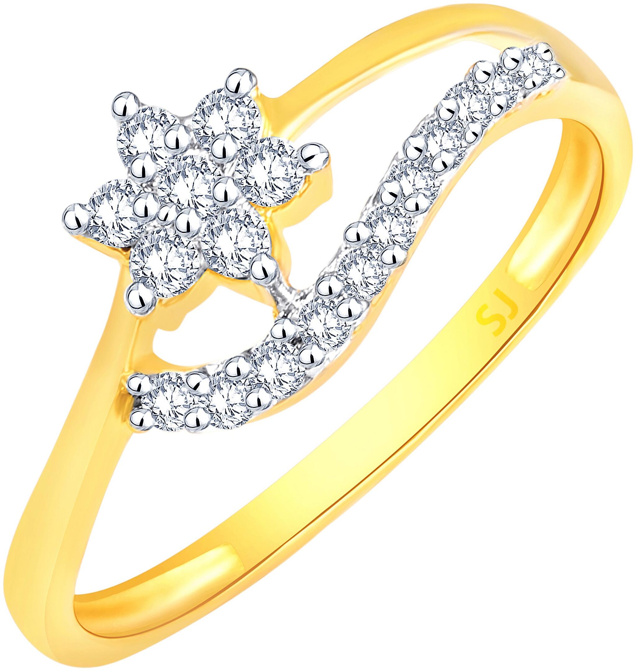 

Sukai Jewels Star Solitaire Gold Plated Brass Cubic Zirconia Finger Ring for Women