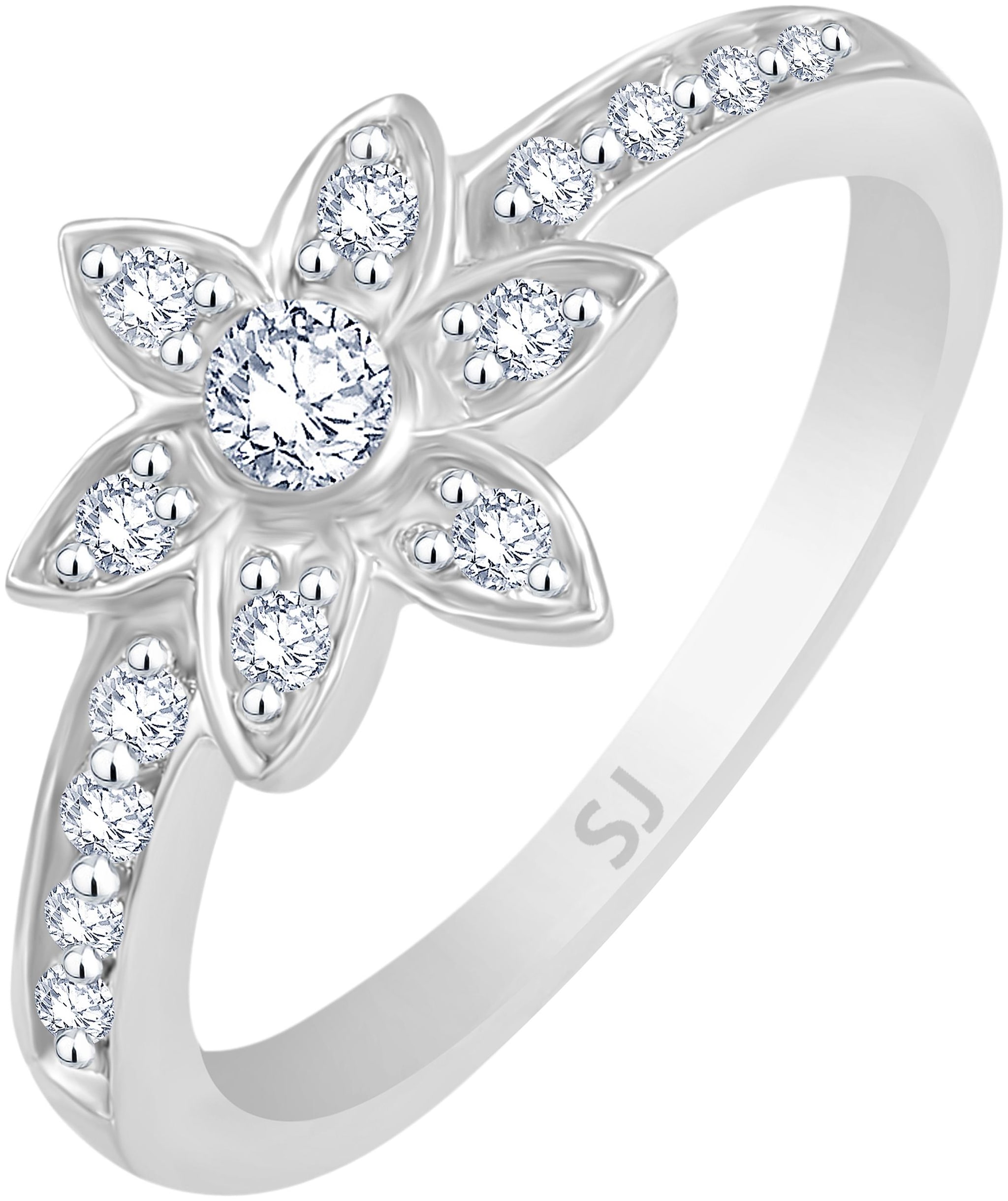 

Sukai Jewels Peacock Inspired Rhodium Plated Brass Cubic Zirconia Finger Ring for Women Girls