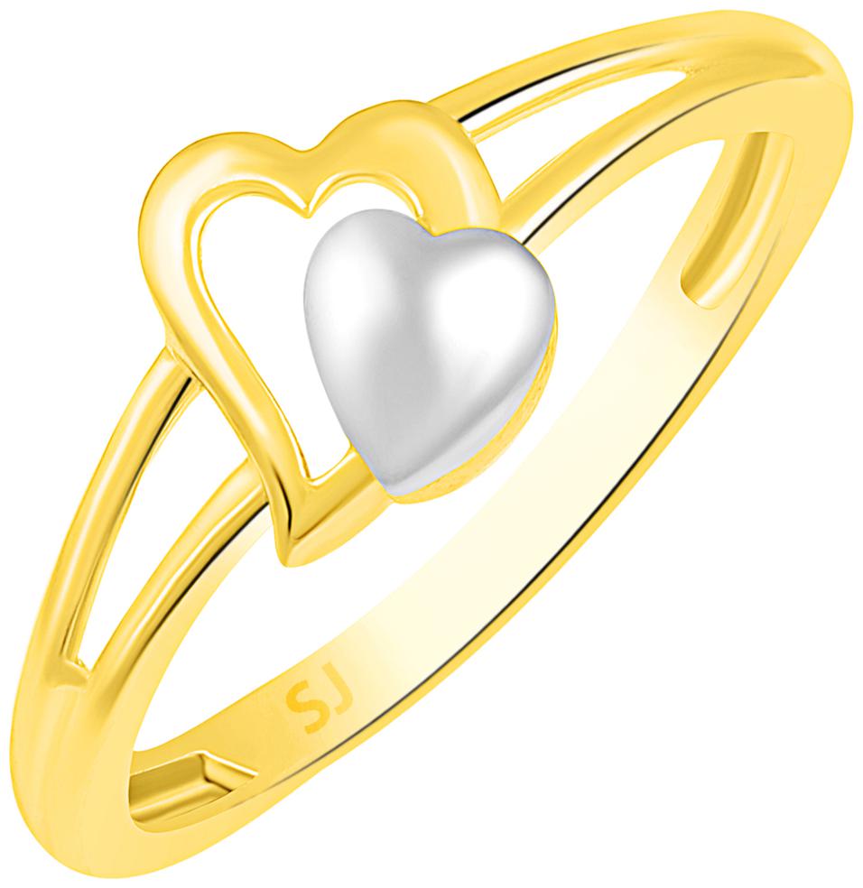 

Sukai Jewels Couple Heart Gold Plated Brass Cubic Zirconia Finger Ring for Women Girls